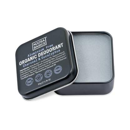 Noosa Basics Charcoal & Eucalyptus Deo Tin 50 gram