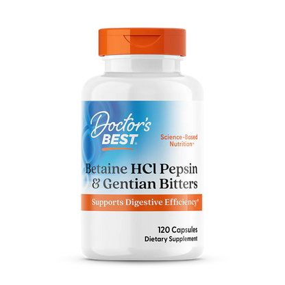 Doctor's Best Betaine HCl Pepsin & Gentian Bitters 120c