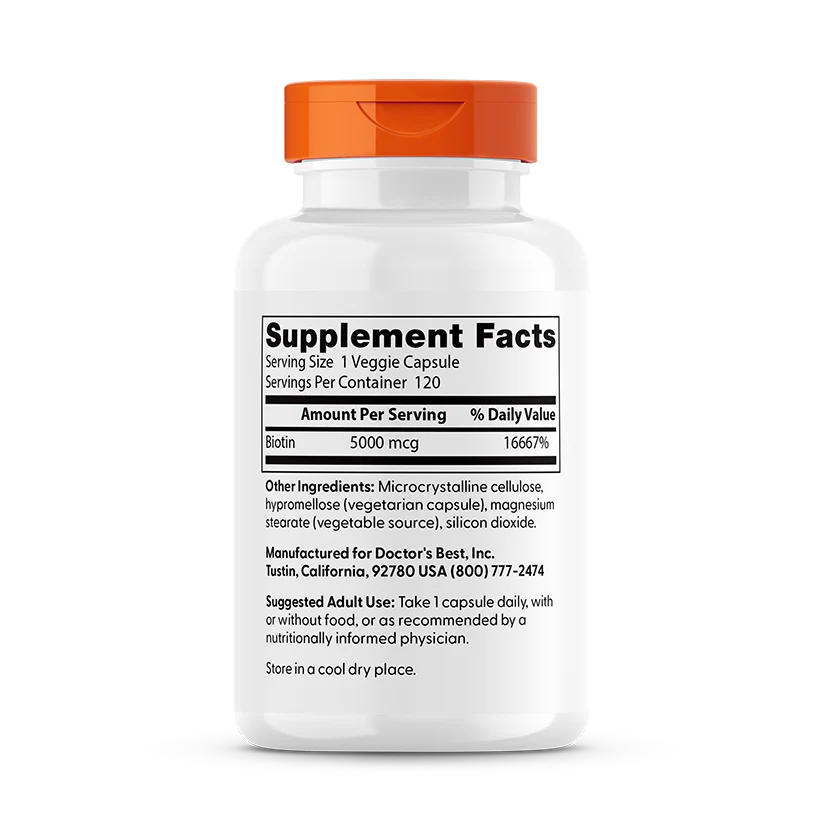 Doctor's Best Biotin (5,000mcg) 120vc