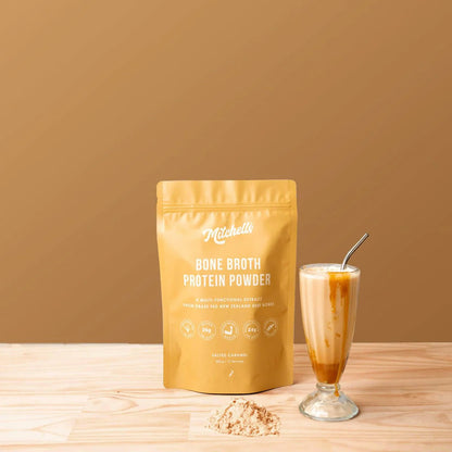 Mitchell's Bone Broth Protein Powder Salted Caramel Single Serve 30g