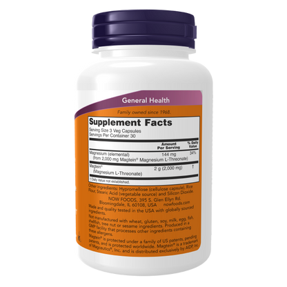 NOW Magtein Magnesium L-Threonate] 90VC