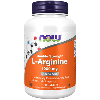 NOW L-Arginine, Double Strength 1000 mg 120T