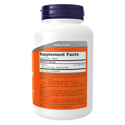 NOW L-Arginine, Double Strength 1000 mg 120T