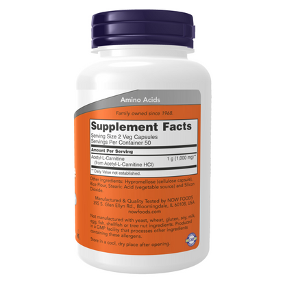 NOW Acetyl-L-Carnitine 500 mg 100VC