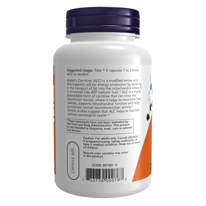 NOW Acetyl-L-Carnitine 500 mg 100VC