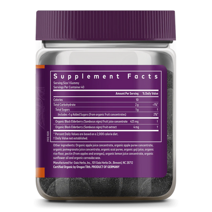 Gaia Black Elderberry Kids Daily Gummies 40 gummies