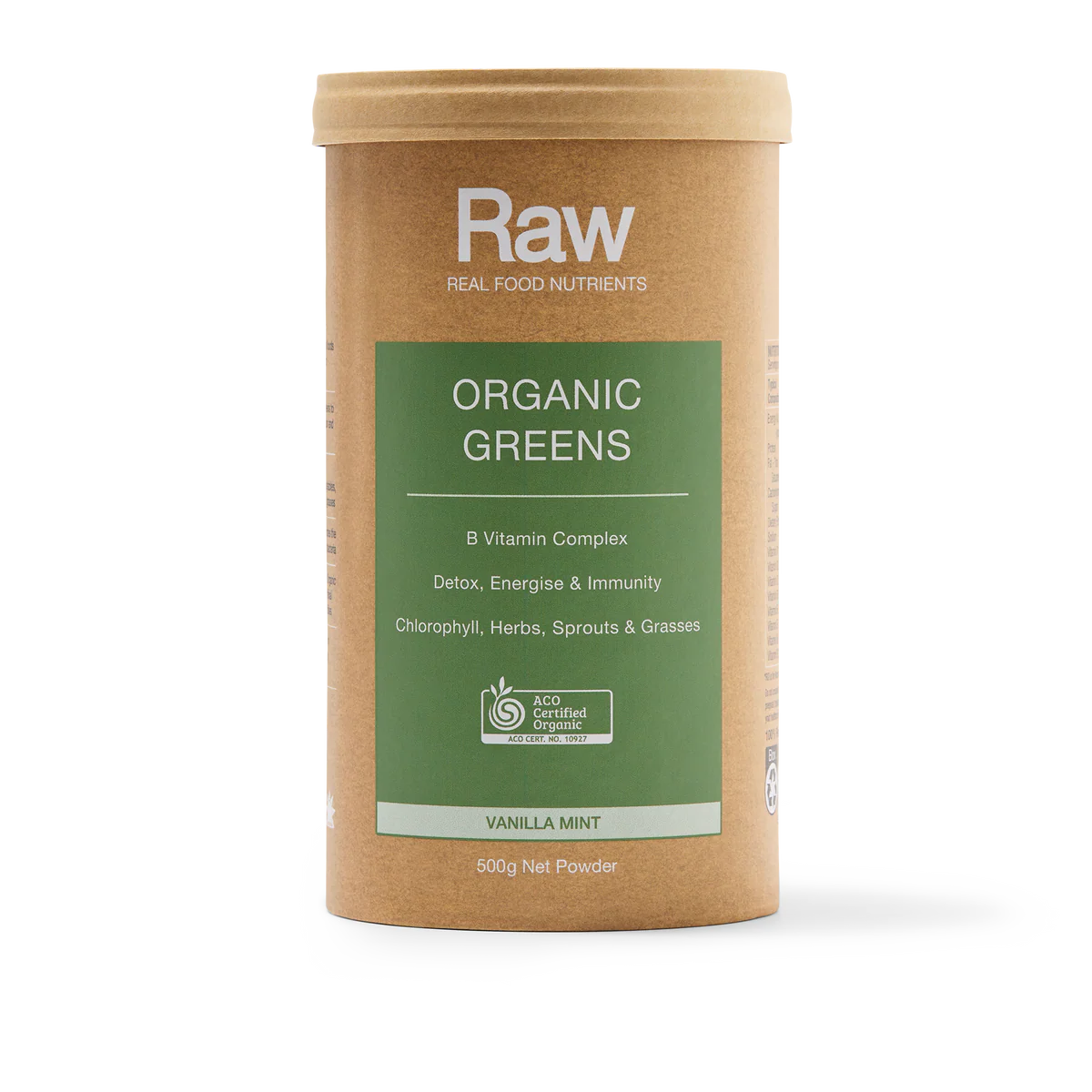 Raw Organic Greens Vanilla Mint 100 grams