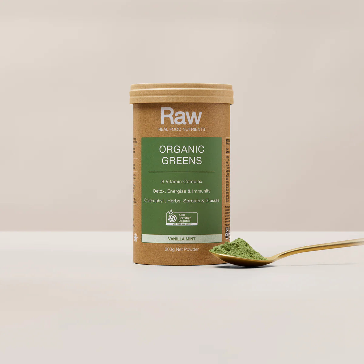 Raw Organic Greens Vanilla Mint 100 grams