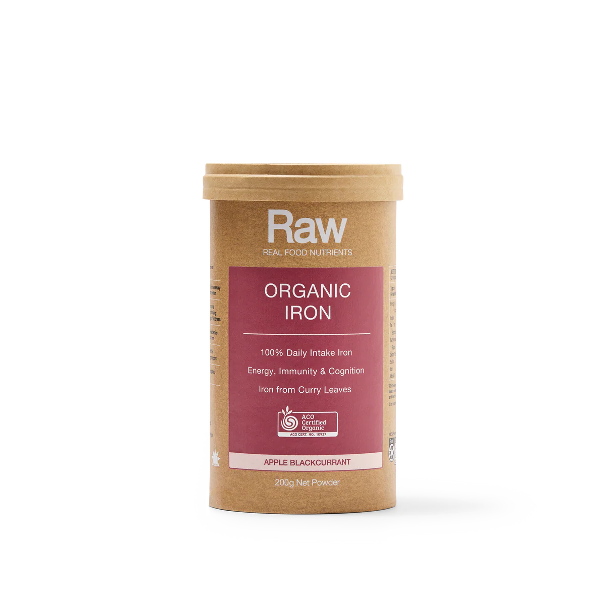 Raw Organic Iron 100g Apple Blackcurrant