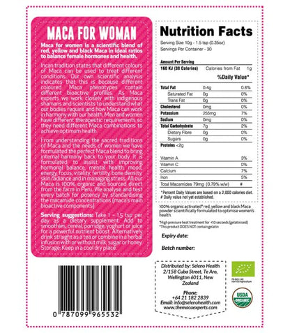 Seleno Health Maca For Women Powder, 300g