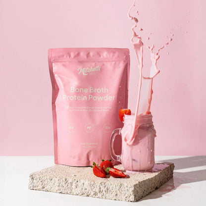 Mitchell's  Bone Broth Protein Powder-Strawberry 500G